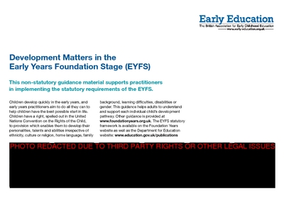 Development matters in the early years foundation stage